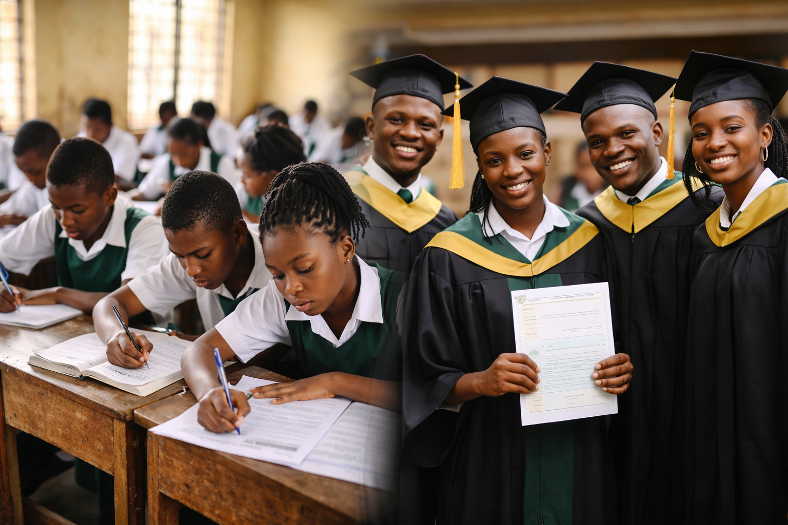 Students studying and graduation journey